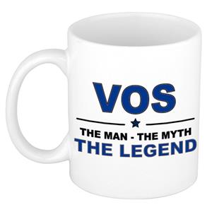 Bellatio Naam cadeau Vos - The man, The myth the legend koffie mok / beker 300 ml - naam/namen mokken - Cadeau voor o.a verjaardag/ vaderdag/ pensioen/ geslaagd/ bedankt