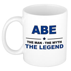 Bellatio Naam cadeau Abe - The man, The myth the legend koffie mok / beker 300 ml - naam/namen mokken - Cadeau voor o.a verjaardag/ vaderdag/ pensioen/ geslaagd/ bedankt