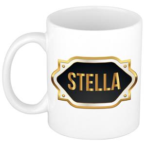 Bellatio Stella naam cadeau mok / beker met gouden embleem - kado verjaardag/ moeder/ pensioen/ geslaagd/ bedankt