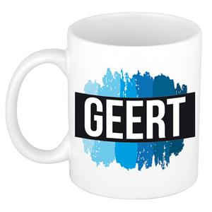 Bellatio Geert naam cadeau mok / beker met verfstrepen - Cadeau collega/ vaderdag/ verjaardag of als persoonlijke mok werknemers