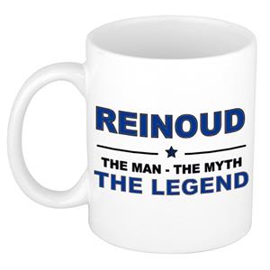 Bellatio Naam cadeau Reinoud - The man, The myth the legend koffie mok / beker 300 ml - naam/namen mokken - Cadeau voor o.a verjaardag/ vaderdag/ pensioen/ geslaagd/ bedankt