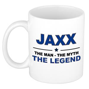 Bellatio Naam cadeau Jaxx - The man, The myth the legend koffie mok / beker 300 ml - naam/namen mokken - Cadeau voor o.a verjaardag/ vaderdag/ pensioen/ geslaagd/ bedankt