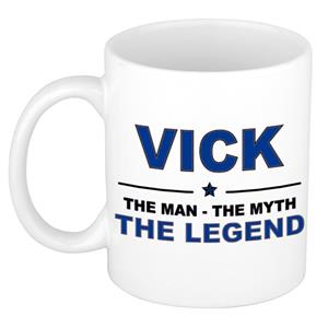 Bellatio Naam cadeau Vick - The man, The myth the legend koffie mok / beker 300 ml - naam/namen mokken - Cadeau voor o.a verjaardag/ vaderdag/ pensioen/ geslaagd/ bedankt