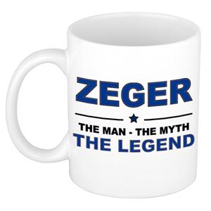 Bellatio Naam cadeau Zeger - The man, The myth the legend koffie mok / beker 300 ml - naam/namen mokken - Cadeau voor o.a verjaardag/ vaderdag/ pensioen/ geslaagd/ bedankt