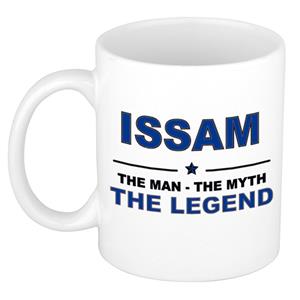 Bellatio Naam cadeau Issam - The man, The myth the legend koffie mok / beker 300 ml - naam/namen mokken - Cadeau voor o.a verjaardag/ vaderdag/ pensioen/ geslaagd/ bedankt