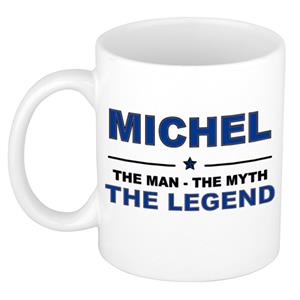 Bellatio Naam cadeau Michel - The man, The myth the legend koffie mok / beker 300 ml - naam/namen mokken - Cadeau voor o.a verjaardag/ vaderdag/ pensioen/ geslaagd/ bedankt