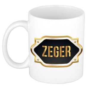 Bellatio Zeger naam cadeau mok / beker met gouden embleem - kado verjaardag/ vaderdag/ pensioen/ geslaagd/ bedankt