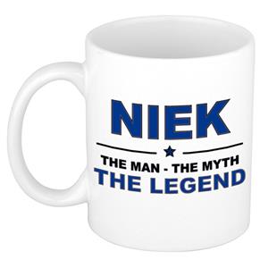 Bellatio Naam cadeau Niek - The man, The myth the legend koffie mok / beker 300 ml - naam/namen mokken - Cadeau voor o.a verjaardag/ vaderdag/ pensioen/ geslaagd/ bedankt