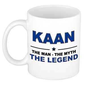 Bellatio Naam cadeau Kaan - The man, The myth the legend koffie mok / beker 300 ml - naam/namen mokken - Cadeau voor o.a verjaardag/ vaderdag/ pensioen/ geslaagd/ bedankt