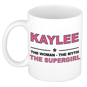 Bellatio Naam cadeau Kaylee - The woman, The myth the supergirl koffie mok / beker 300 ml - naam/namen mokken - Cadeau voor o.a verjaardag/ moederdag/ pensioen/ geslaagd/ bedankt