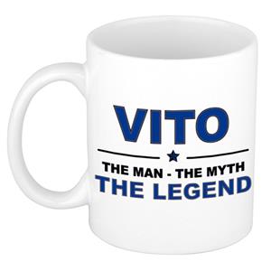 Bellatio Naam cadeau Vito - The man, The myth the legend koffie mok / beker 300 ml - naam/namen mokken - Cadeau voor o.a verjaardag/ vaderdag/ pensioen/ geslaagd/ bedankt