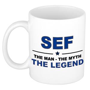 Bellatio Naam cadeau Sef - The man, The myth the legend koffie mok / beker 300 ml - naam/namen mokken - Cadeau voor o.a verjaardag/ vaderdag/ pensioen/ geslaagd/ bedankt