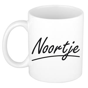 Bellatio Noortje naam cadeau mok / beker sierlijke letters - Cadeau collega/ moederdag/ verjaardag of persoonlijke voornaam mok werknemers