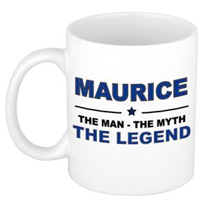 Bellatio Naam cadeau Maurice - The man, The myth the legend koffie mok / beker 300 ml - naam/namen mokken - Cadeau voor o.a verjaardag/ vaderdag/ pensioen/ geslaagd/ bedankt