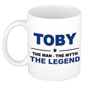 Bellatio Naam cadeau Toby - The man, The myth the legend koffie mok / beker 300 ml - naam/namen mokken - Cadeau voor o.a verjaardag/ vaderdag/ pensioen/ geslaagd/ bedankt