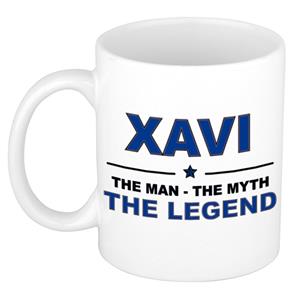 Bellatio Naam cadeau Xavi - The man, The myth the legend koffie mok / beker 300 ml - naam/namen mokken - Cadeau voor o.a verjaardag/ vaderdag/ pensioen/ geslaagd/ bedankt