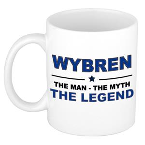 Bellatio Naam cadeau Wybren - The man, The myth the legend koffie mok / beker 300 ml - naam/namen mokken - Cadeau voor o.a verjaardag/ vaderdag/ pensioen/ geslaagd/ bedankt