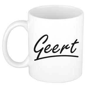 Bellatio Geert naam cadeau mok / beker met sierlijke letters - Cadeau collega/ vaderdag/ verjaardag of persoonlijke voornaam mok werknemers