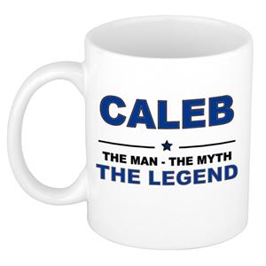 Bellatio Naam cadeau Caleb - The man, The myth the legend koffie mok / beker 300 ml - naam/namen mokken - Cadeau voor o.a verjaardag/ vaderdag/ pensioen/ geslaagd/ bedankt