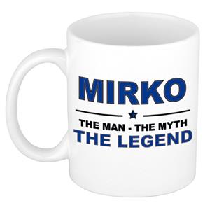 Bellatio Naam cadeau Mirko - The man, The myth the legend koffie mok / beker 300 ml - naam/namen mokken - Cadeau voor o.a verjaardag/ vaderdag/ pensioen/ geslaagd/ bedankt