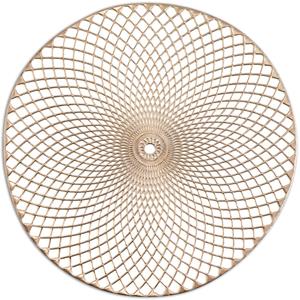 Zeller 4x Ronde placemats goud mandala 38 cm -  - Woondecoratie - Tafeldecoratie - Placemats - Borden onderleggers van kunststof