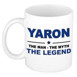 Bellatio Naam cadeau Yaron - The man, The myth the legend koffie mok / beker 300 ml - naam/namen mokken - Cadeau voor o.a verjaardag/ vaderdag/ pensioen/ geslaagd/ bedankt