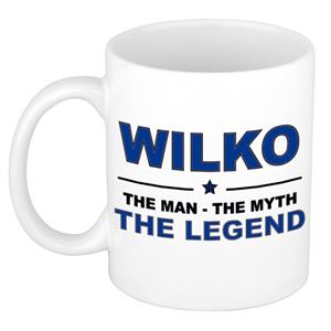 Bellatio Naam cadeau Wilko - The man, The myth the legend koffie mok / beker 300 ml - naam/namen mokken - Cadeau voor o.a verjaardag/ vaderdag/ pensioen/ geslaagd/ bedankt