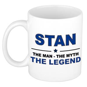 Bellatio Naam cadeau Stan - The man, The myth the legend koffie mok / beker 300 ml - naam/namen mokken - Cadeau voor o.a verjaardag/ vaderdag/ pensioen/ geslaagd/ bedankt