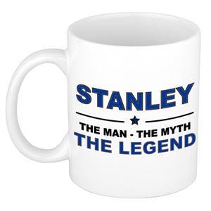 Bellatio Naam cadeau Stanley - The man, The myth the legend koffie mok / beker 300 ml - naam/namen mokken - Cadeau voor o.a verjaardag/ vaderdag/ pensioen/ geslaagd/ bedankt