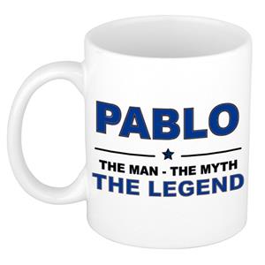 Bellatio Naam cadeau Pablo - The man, The myth the legend koffie mok / beker 300 ml - naam/namen mokken - Cadeau voor o.a verjaardag/ vaderdag/ pensioen/ geslaagd/ bedankt