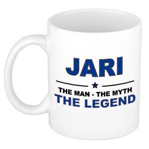 Bellatio Naam cadeau Jari - The man, The myth the legend koffie mok / beker 300 ml - naam/namen mokken - Cadeau voor o.a verjaardag/ vaderdag/ pensioen/ geslaagd/ bedankt