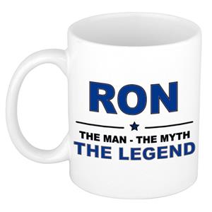 Bellatio Naam cadeau Ron - The man, The myth the legend koffie mok / beker 300 ml - naam/namen mokken - Cadeau voor o.a verjaardag/ vaderdag/ pensioen/ geslaagd/ bedankt