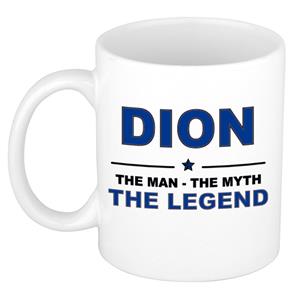 Bellatio Naam cadeau Dion - The man, The myth the legend koffie mok / beker 300 ml - naam/namen mokken - Cadeau voor o.a verjaardag/ vaderdag/ pensioen/ geslaagd/ bedankt