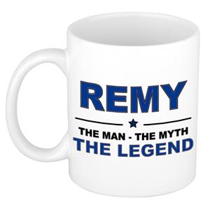 Bellatio Naam cadeau Remy - The man, The myth the legend koffie mok / beker 300 ml - naam/namen mokken - Cadeau voor o.a verjaardag/ vaderdag/ pensioen/ geslaagd/ bedankt