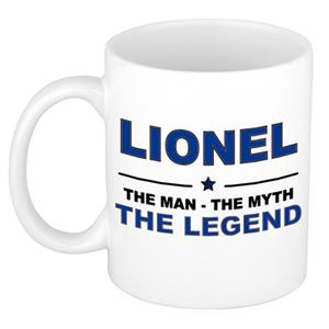 Bellatio Naam cadeau Lionel - The man, The myth the legend koffie mok / beker 300 ml - naam/namen mokken - Cadeau voor o.a verjaardag/ vaderdag/ pensioen/ geslaagd/ bedankt