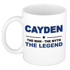 Bellatio Naam cadeau Cayden - The man, The myth the legend koffie mok / beker 300 ml - naam/namen mokken - Cadeau voor o.a verjaardag/ vaderdag/ pensioen/ geslaagd/ bedankt