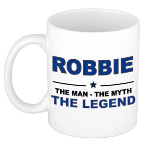 Bellatio Naam cadeau Robbie - The man, The myth the legend koffie mok / beker 300 ml - naam/namen mokken - Cadeau voor o.a verjaardag/ vaderdag/ pensioen/ geslaagd/ bedankt