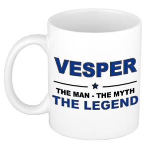 Bellatio Naam cadeau Vesper - The man, The myth the legend koffie mok / beker 300 ml - naam/namen mokken - Cadeau voor o.a verjaardag/ vaderdag/ pensioen/ geslaagd/ bedankt