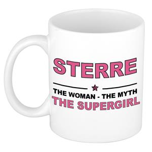 Bellatio Naam cadeau Sterre - The woman, The myth the supergirl koffie mok / beker 300 ml - naam/namen mokken - Cadeau voor o.a verjaardag/ moederdag/ pensioen/ geslaagd/ bedankt