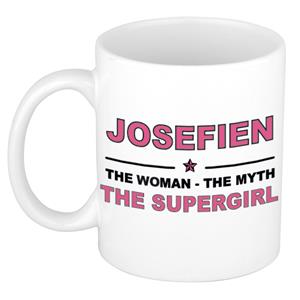 Bellatio Naam cadeau Josefien - The woman, The myth the supergirl koffie mok / beker 300 ml - naam/namen mokken - Cadeau voor o.a verjaardag/ moederdag/ pensioen/ geslaagd/ bedankt