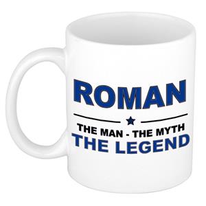 Bellatio Naam cadeau Roman - The man, The myth the legend koffie mok / beker 300 ml - naam/namen mokken - Cadeau voor o.a verjaardag/ vaderdag/ pensioen/ geslaagd/ bedankt