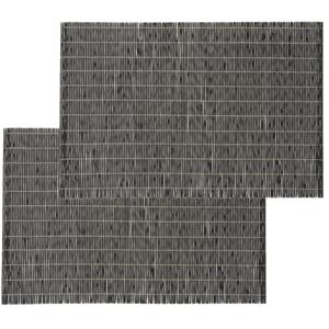 Secret De Gourmet Set van 6x stuks placemats zwart bamboe 45 x 30 cm - Tafel onderleggers