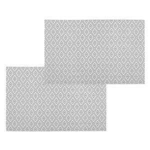 Secret De Gourmet Set van 6x stuks placemats grafische print wit - texaline - 45 x 30 cm - Onderleggers