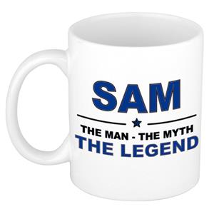 Bellatio Naam cadeau Sam - The man, The myth the legend koffie mok / beker 300 ml - naam/namen mokken - Cadeau voor o.a verjaardag/ vaderdag/ pensioen/ geslaagd/ bedankt