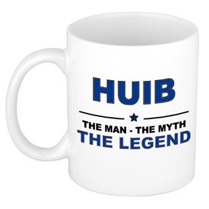 Bellatio Naam cadeau Huib - The man, The myth the legend koffie mok / beker 300 ml - naam/namen mokken - Cadeau voor o.a verjaardag/ vaderdag/ pensioen/ geslaagd/ bedankt