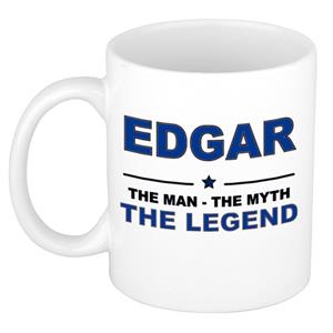 Bellatio Naam cadeau Edgar - The man, The myth the legend koffie mok / beker 300 ml - naam/namen mokken - Cadeau voor o.a verjaardag/ vaderdag/ pensioen/ geslaagd/ bedankt