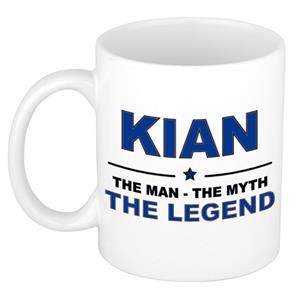 Bellatio Naam cadeau Kian - The man, The myth the legend koffie mok / beker 300 ml - naam/namen mokken - Cadeau voor o.a verjaardag/ vaderdag/ pensioen/ geslaagd/ bedankt