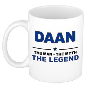 Bellatio Naam cadeau Daan - The man, The myth the legend koffie mok / beker 300 ml - naam/namen mokken - Cadeau voor o.a verjaardag/ vaderdag/ pensioen/ geslaagd/ bedankt