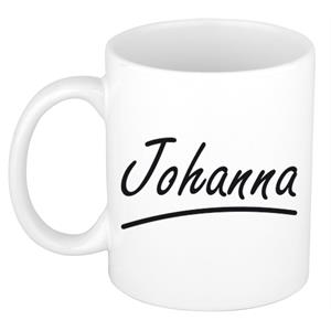 Bellatio Johanna naam cadeau mok / beker sierlijke letters - Cadeau collega/ moederdag/ verjaardag of persoonlijke voornaam mok werknemers