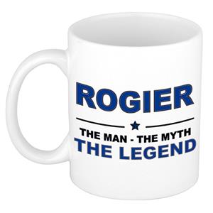 Bellatio Naam cadeau Rogier - The man, The myth the legend koffie mok / beker 300 ml - naam/namen mokken - Cadeau voor o.a verjaardag/ vaderdag/ pensioen/ geslaagd/ bedankt